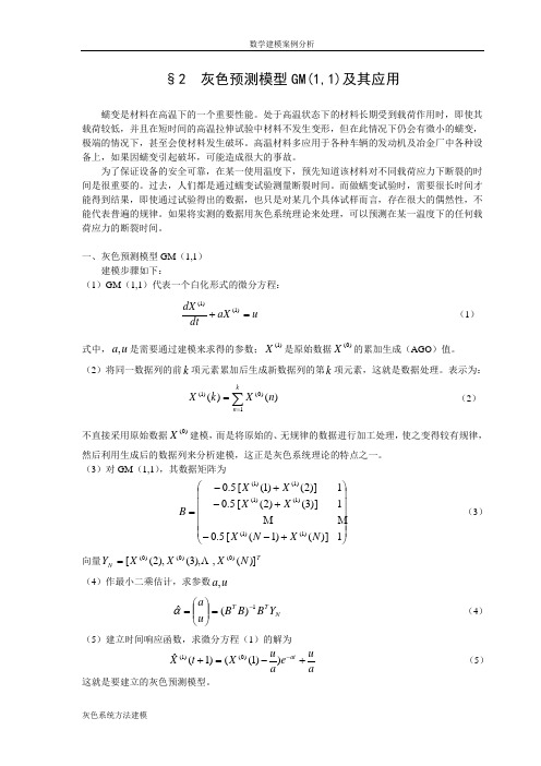 数学建模案例分析--灰色系统方法建模2灰色预测模型GM(1,1)及其应用