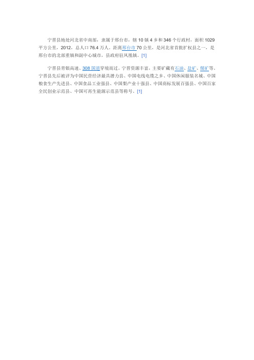 宁晋简介