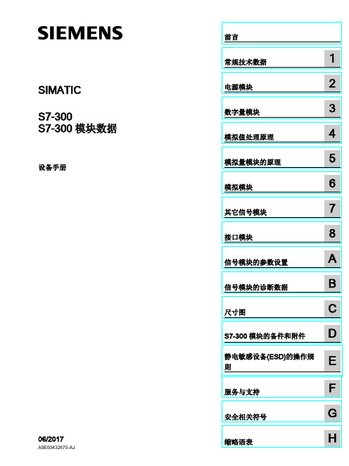 SIMATIC S7-300 S7-300模块数据