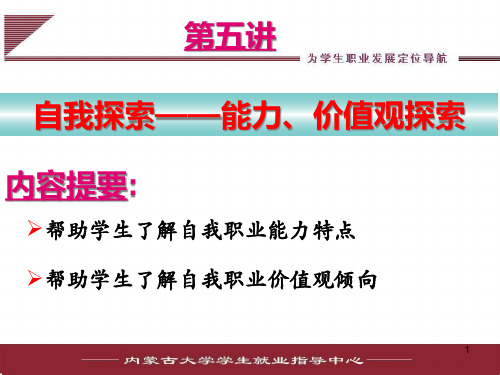 第四讲能力价值观探索