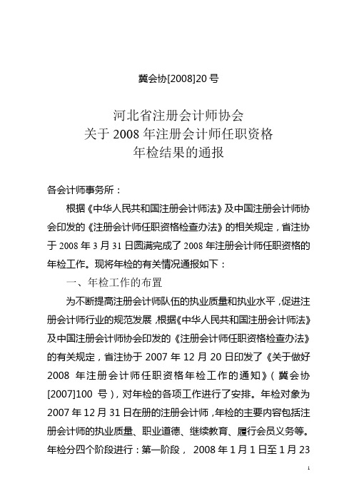 冀会协[2008]20号