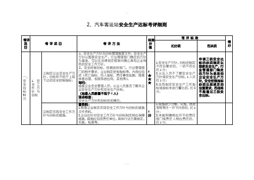 汽车客运站安全生产达标考评细则