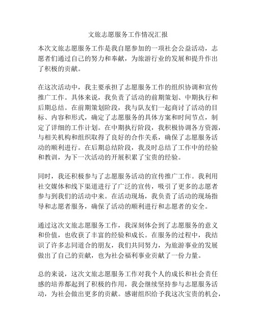 文旅志愿服务工作情况汇报