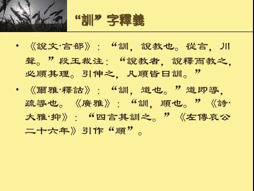 训字释义