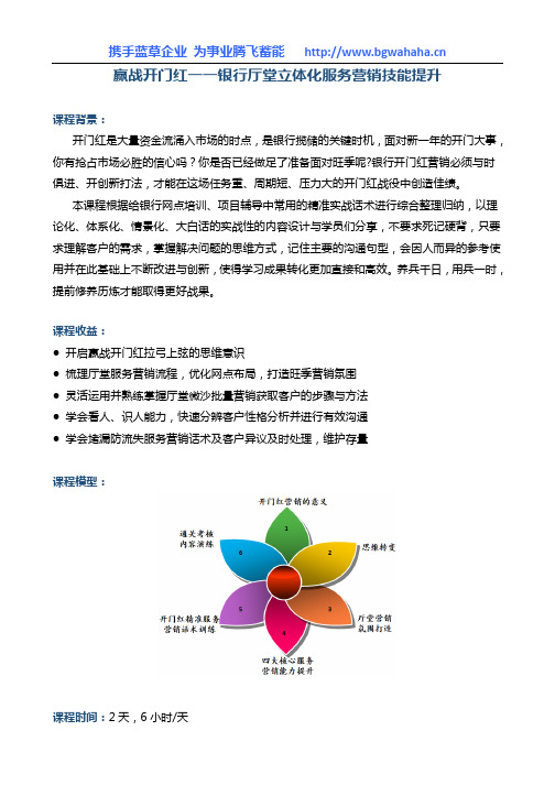 《赢战开门红—银行网点立体化服务营销技能提升》