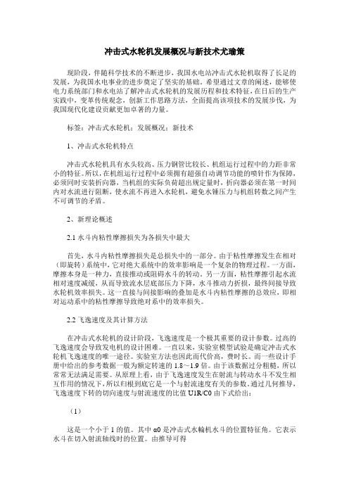 冲击式水轮机发展概况与新技术尤瑜策