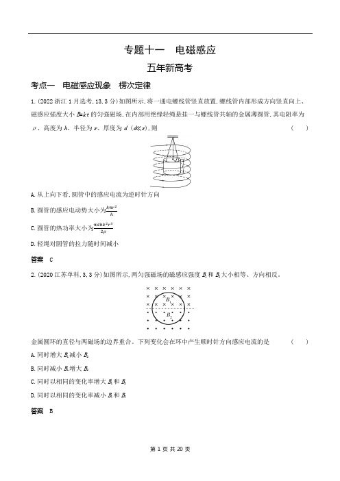 2024山东高考物理第一轮章节复习--专题十一电磁感应