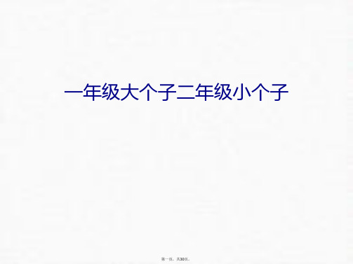 最新一年级大个子二年级小个子上课讲义精品课件