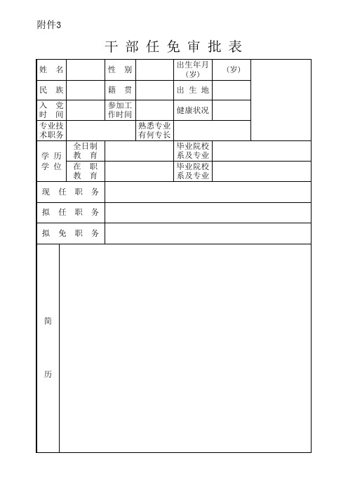 干部任免审批表