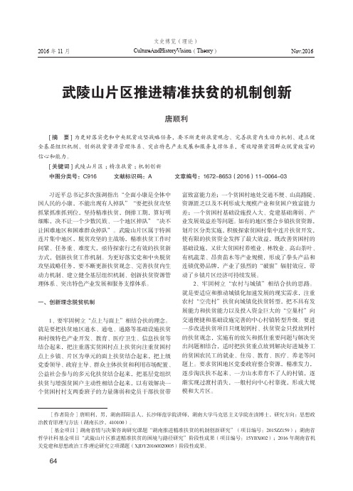 武陵山片区推进精准扶贫的机制创新