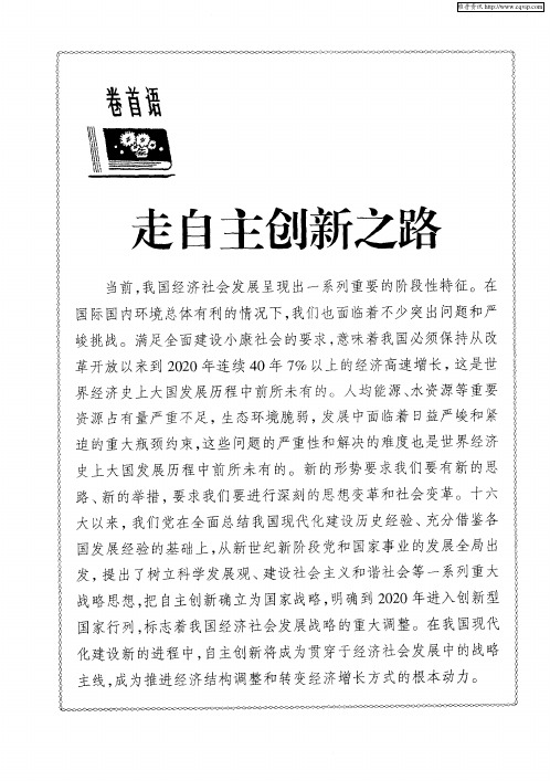 走自主创新之路