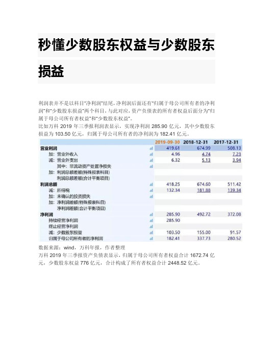 秒懂少数股东权益与少数股东损益