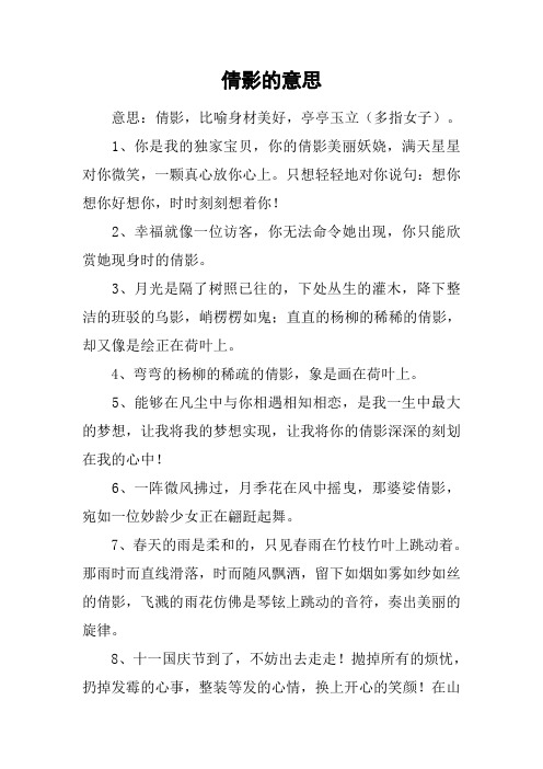 倩影的意思