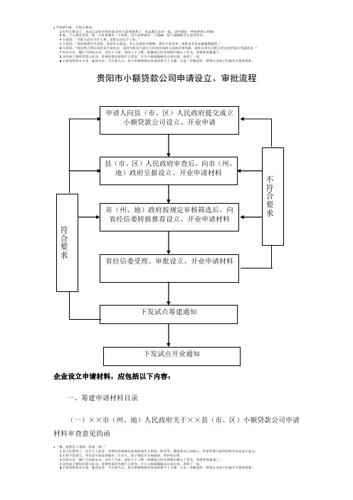 小额贷款公司申请设立流程