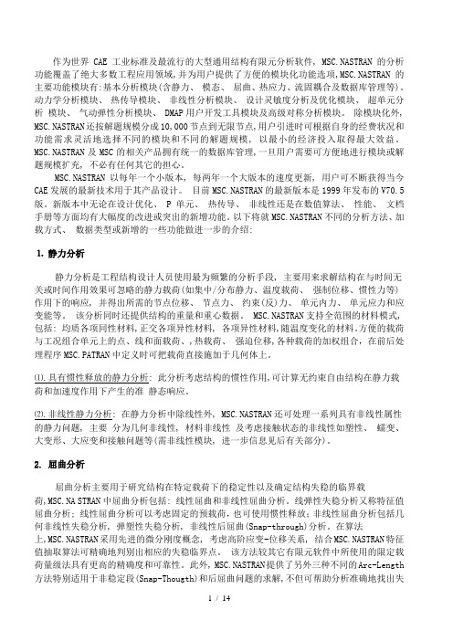 MSCNastran软件介绍详尽版