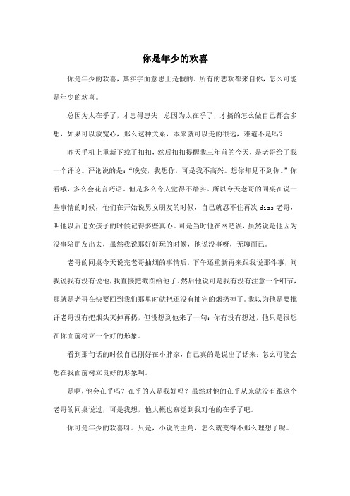 你是年少的欢喜_高中高二作文600字