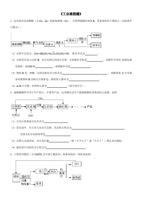 工业流程题样本