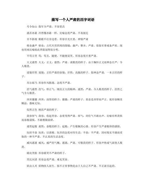 描写一个人严肃的四字词语