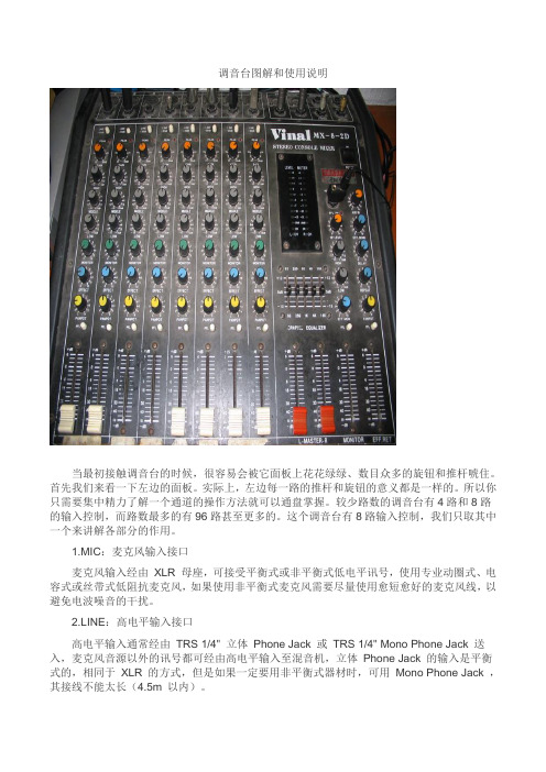 调音台图解和使用说明分析