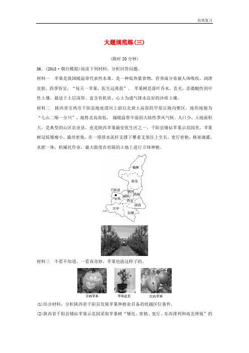 (全国通用版)高考地理总复习精准提分练：大题规范练(三)