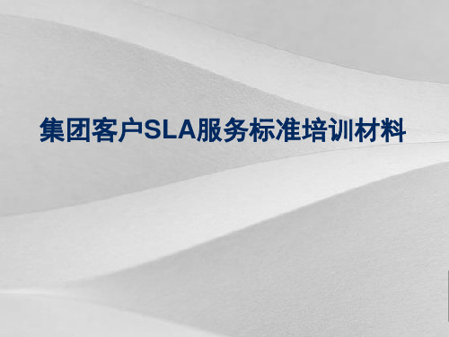 通信公司客户SLA服务标准培训材料