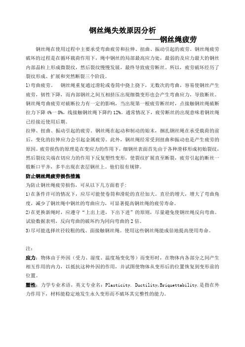 钢丝绳失效原因分析——钢丝绳疲劳