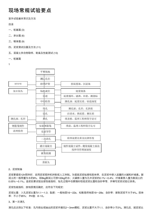 现场常规试验要点