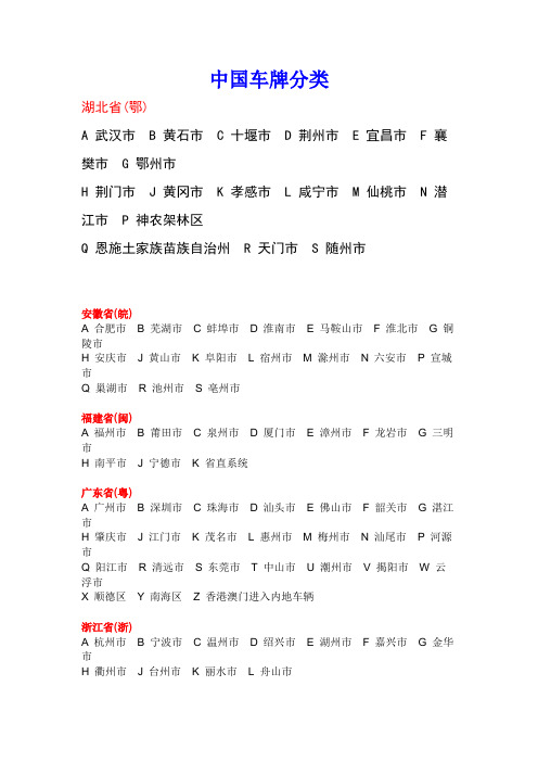 车牌分类