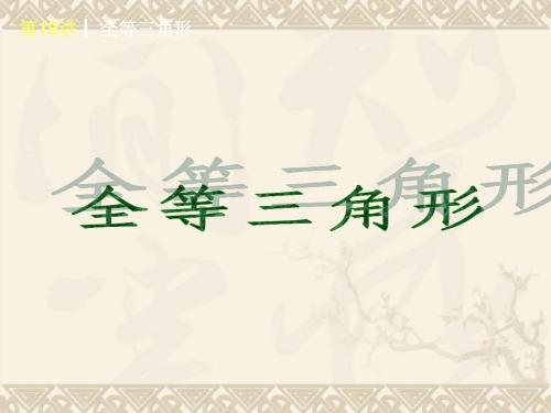 中考复习之 全等三角形