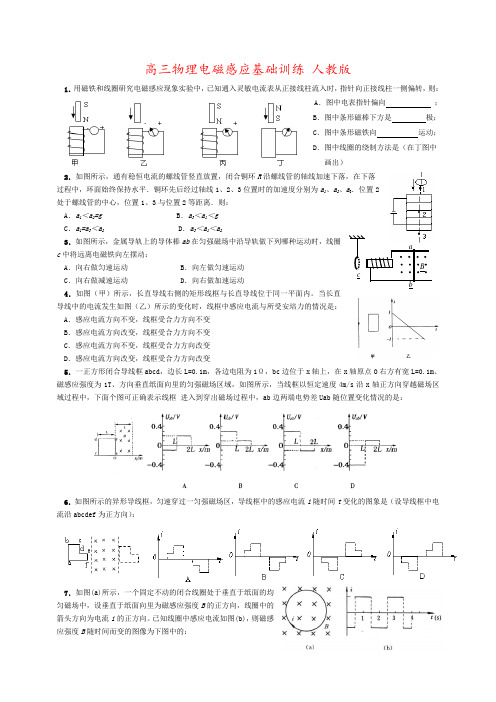 高三物理电磁感应基础训练 人教版