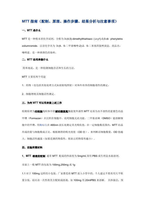 MTT指南(配制、原理、操作步骤、结果分析与注意事项)