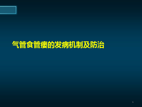 医源性气管食管瘘的防治医学PPT课件