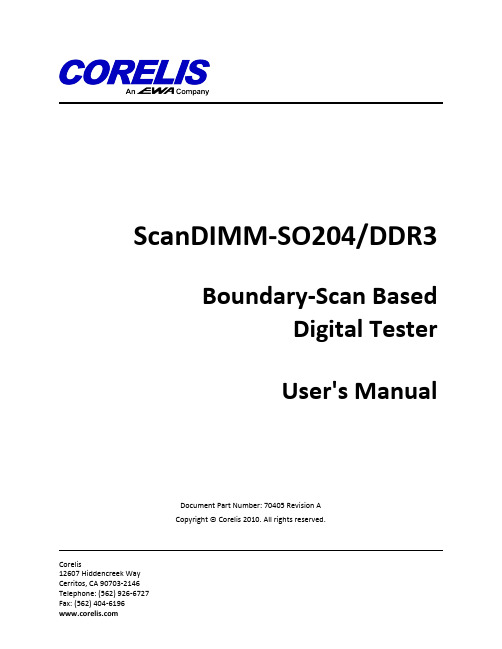 ScanDIMM-SO204 DDR3 Boundary-Scan Based Digital Te