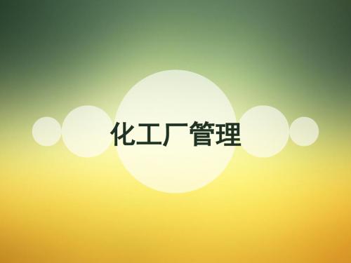 第二章 化工厂管理
