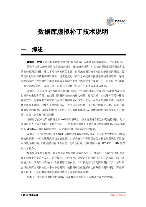 安华金和：数据库虚拟补丁技术说明