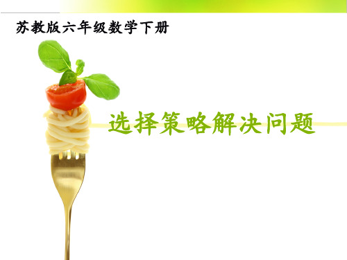 选择策略解决问题(一)