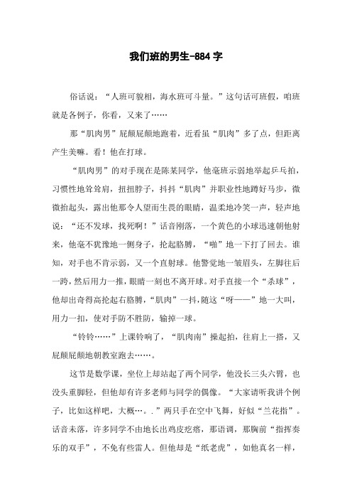 我们班的男生-884字初一作文叙事