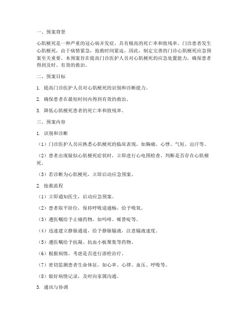 门诊心肌梗死应急预案