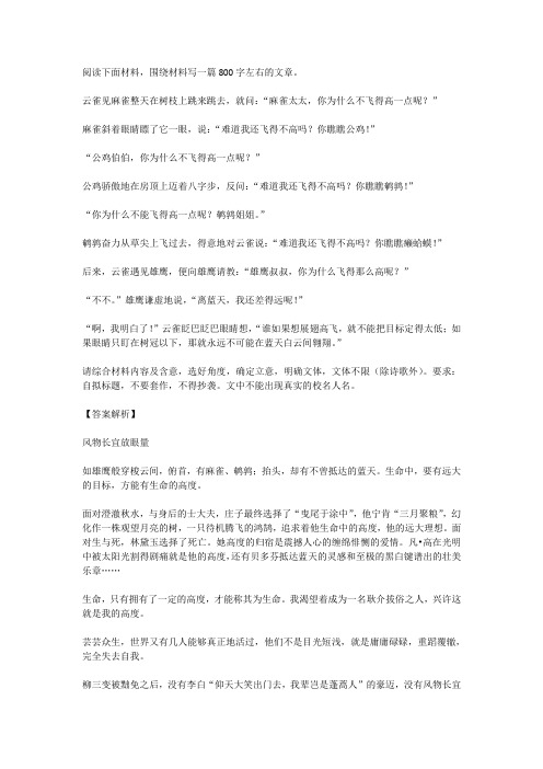 高中语文满分作文--风物长宜放眼量