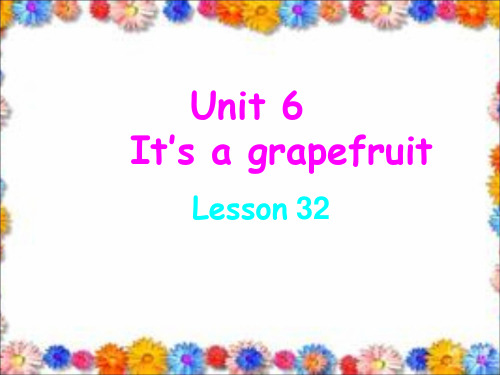 精通版五年级英语上册Unit 6 It's a grapefruit Lesson 32 课件2
