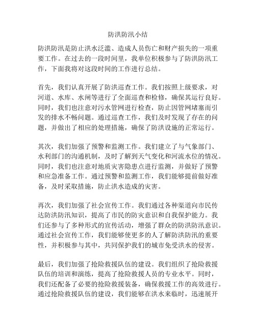 防洪防汛小结