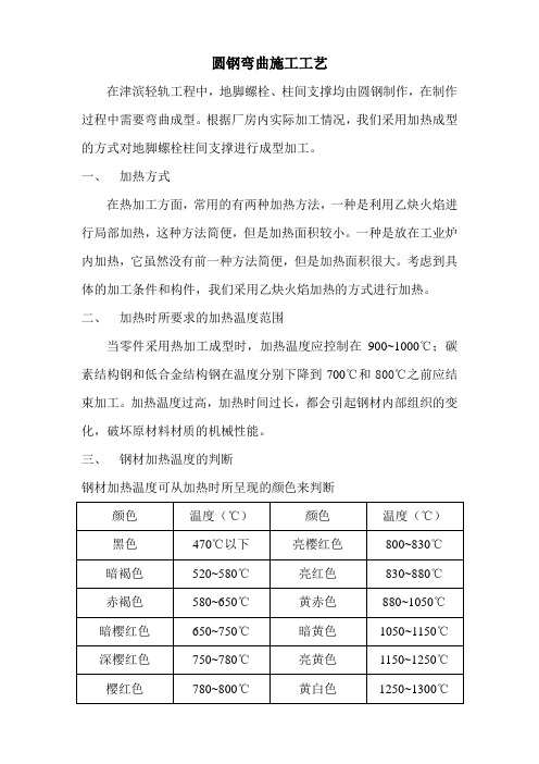 圆钢弯曲施工工艺