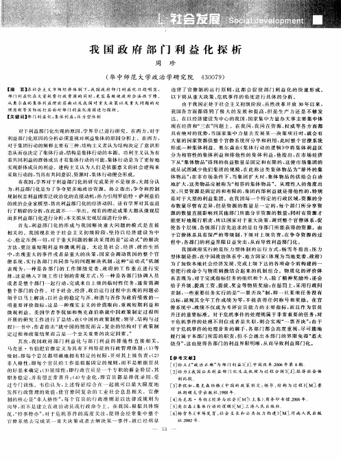 我国政府部门利益化探析