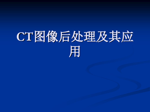 CT图像后处理及其应用(88页)