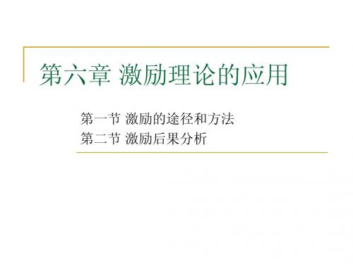第六章 激励理论的应用