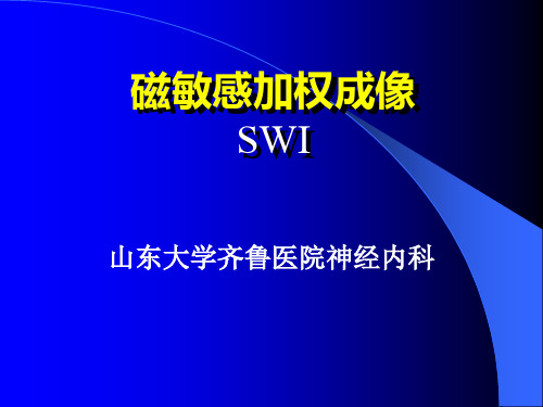 磁敏感加权成像SWI
