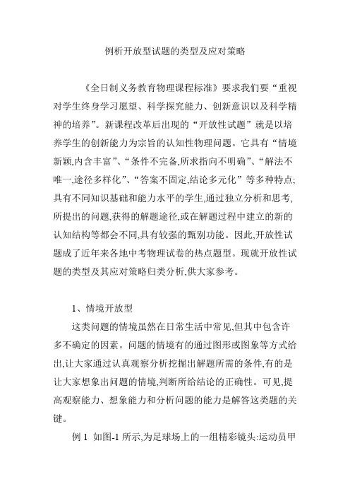 例析开放型试题的类型及应对策略