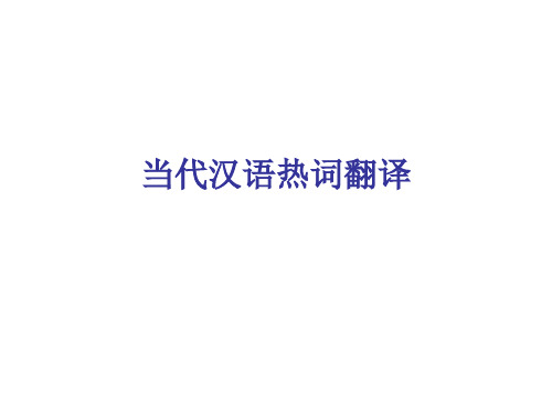 当代汉语热词翻译