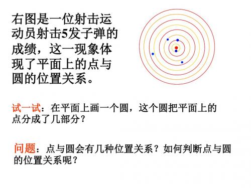 人教版九年级数学上册课件：24.2.1 点和圆的位置关系