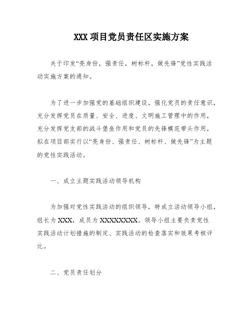 XXX项目党员责任区实施方案